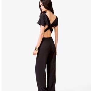 Black Open Back Jumpsuit Forever 21 Small